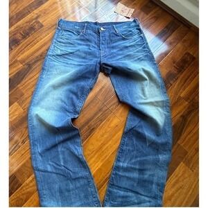 True Religion Bobby Mens 36 Straight Leg Jeans Blue Medium Wash Made in USA NEW